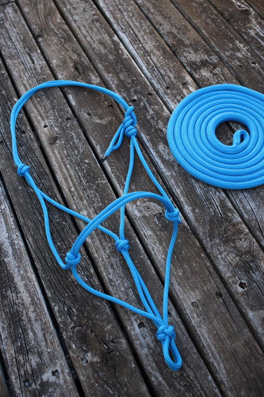 Blue Rope Halter & Lead Set (Full)